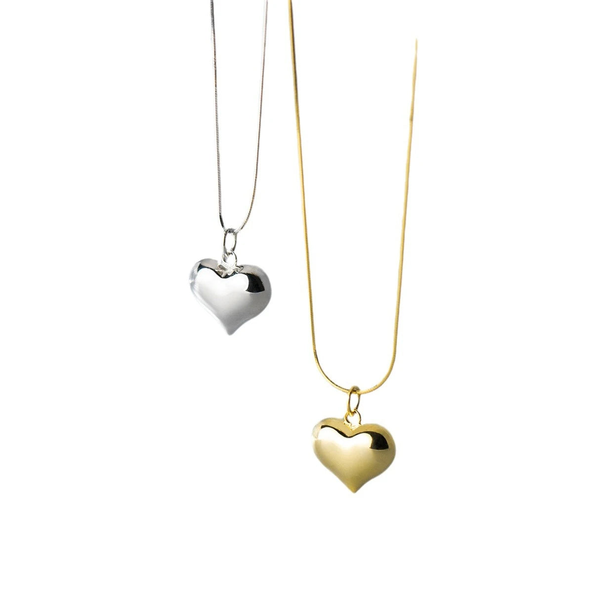 MODIAN Classic 925 Sterling Silver Romantic Heart  Chain Link Pendant Necklaces for Women Fine Jewelry Valentine's Day Gifts