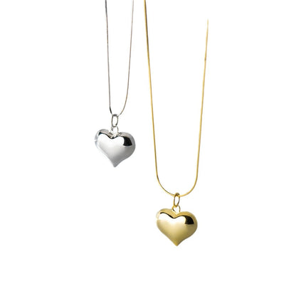 MODIAN Classic 925 Sterling Silver Romantic Heart  Chain Link Pendant Necklaces for Women Fine Jewelry Valentine's Day Gifts