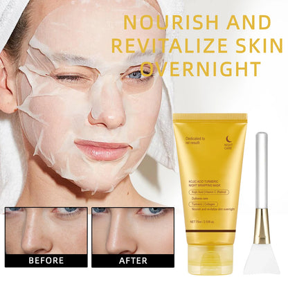 Turmeric Collagen Night Mask Hydrating Moisturizing Brightening Hydrating To Improves Spots Acne Dullness Skin Peel-off Mask