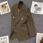 Slim Fit Ladies' Suit Jacket Double Row Metal Buckle Commuter Style Korean Elegance Thin Spring Women's Outerwear