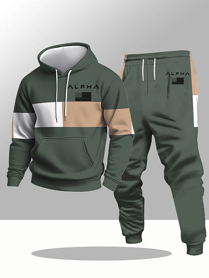 2026 Autumn/Winter New Men's Hoodie Set Y2K Fashion Warm Hoodie+sweatpants 2-piece Set Casual Loose Sportswear Set