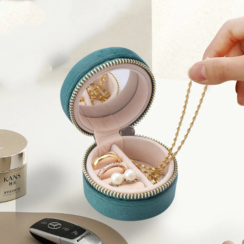 Jewelry Storage Box for Cute Girls - Ring and Accessory Box Made of Velvet, Small and Portable Jewelry Box