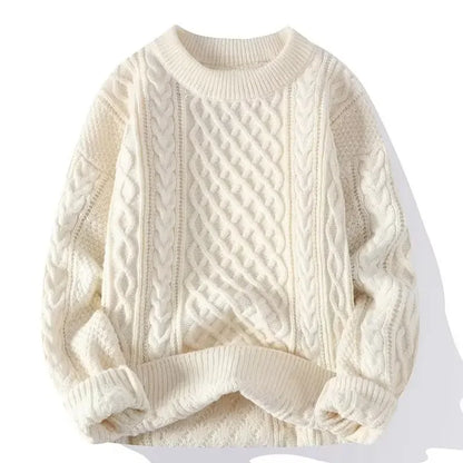 Trendy Knitted Sweater For Men Casual Round Neck Pullover Male Knitted Soft Fall Winter Fashion Long Sleeve Mens Kntwear Outwear