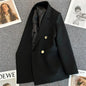 Slim Fit Ladies' Suit Jacket Double Row Metal Buckle Commuter Style Korean Elegance Thin Spring Women's Outerwear