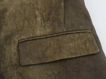 VTKW Halo Dyed Buttonless Lapel Design With High-quality 2025 Spring New Women's Blazer Versatile Long Suit Jacket