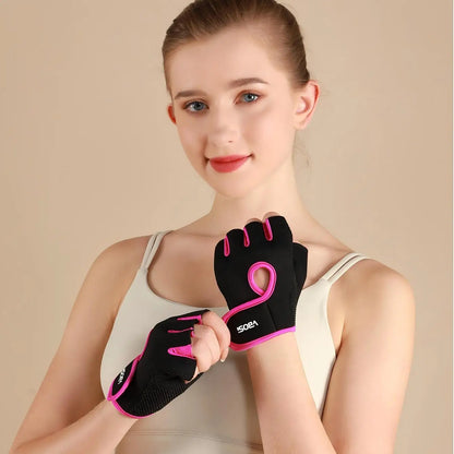 VBOSi Breathable Half Finger Gloves for Gym Exercise Cycling with Anti-slip Dots Palm Protection