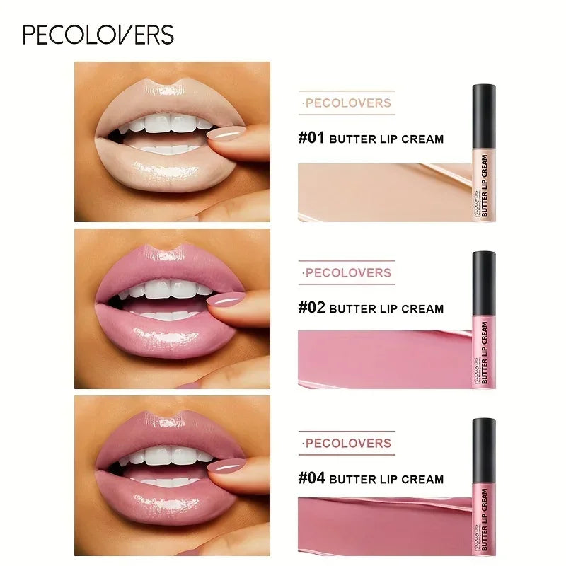 1PC Butter Gloss Non-Sticky Lip Gloss Long Lasting Nude Lip Makeup Hydrating Lip Gloss with Essential Oil Liquid Lipstick