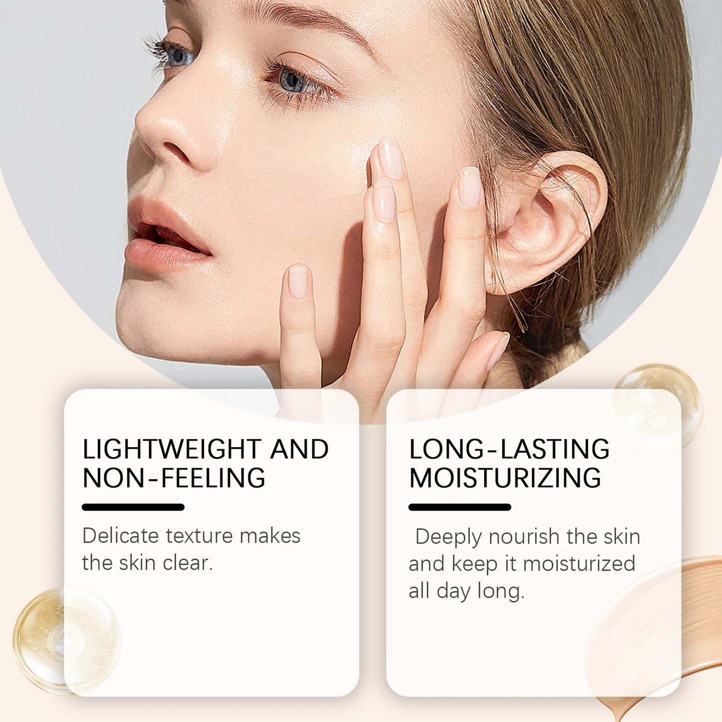 Moisturizing & Protective Foundation - Lightweight, Matte, Clear & Long-Lasting, Hydrating with Luminous Finish