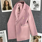 Slim Fit Ladies' Suit Jacket Double Row Metal Buckle Commuter Style Korean Elegance Thin Spring Women's Outerwear