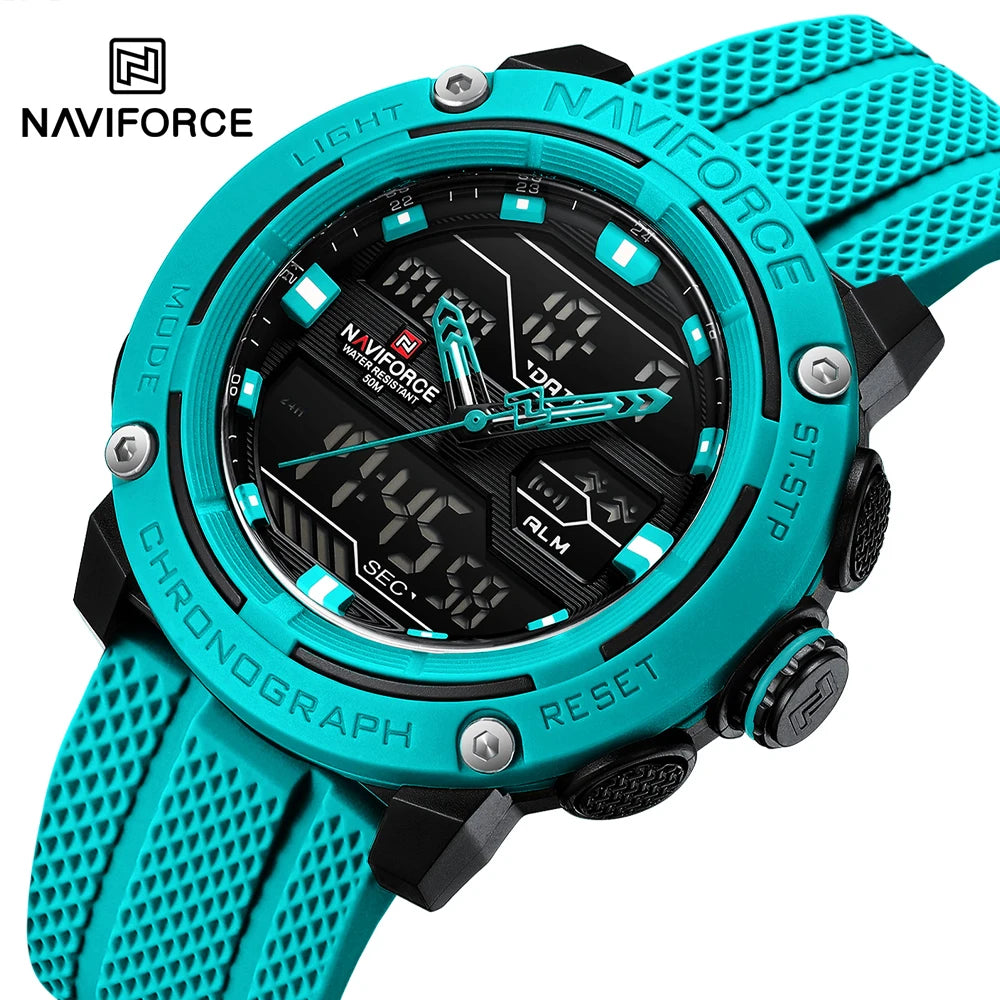 NAVIFORCE Luxury Watch Sport Waterproof Male Clock Date Digital Quartz Men Watch Double Display Wristwatch 2025 New reloj homb