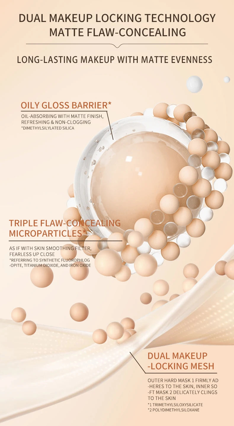 MACKANDY Natural Botanical Liquid Foundation Full Coverage Non-Greasy for Combo &Oily Skin Easy-to-apply Matte Finish Foundation