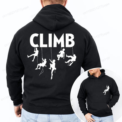 Hoodie Born To Climb, Mountain Hiking Rock Climbing Printed Unisex Sweatshirt Harajuku Hip Hop Hoodie Casual Fashion Streetwear