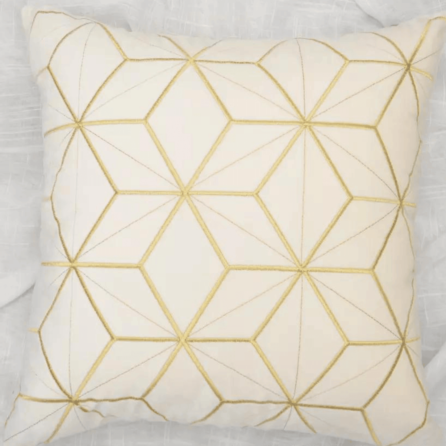 Gold Plaid Velvet Cushion Cover (18x18" - 45x45 cm)