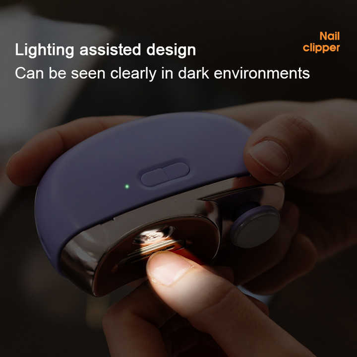 NNEDSZ Purple Automatic Electric Nail Clipper & Grinder - Multi-Functional Safe Nail Trimmer for Adults & Kids