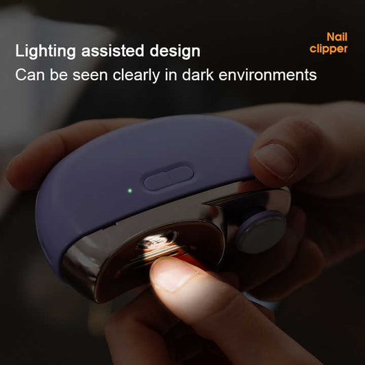 NNEDSZ Purple Automatic Electric Nail Clipper & Grinder - Multi-Functional Safe Nail Trimmer for Adults & Kids