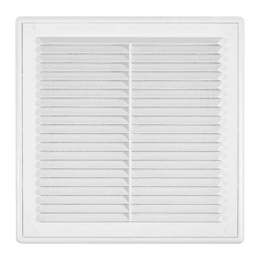 White Louvre Vent with Fly Screen, 150mm x 150mm