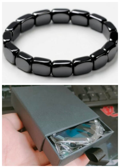 Natural Stone Crystal Hollow Bead Men's Bracelet