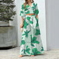 Fashionable Casual Top And High-waisted Wide-leg Pants Set