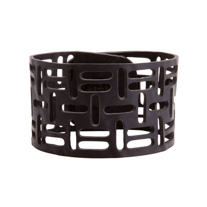 Sequence Recycled Rubber Geometric Bracelet-1