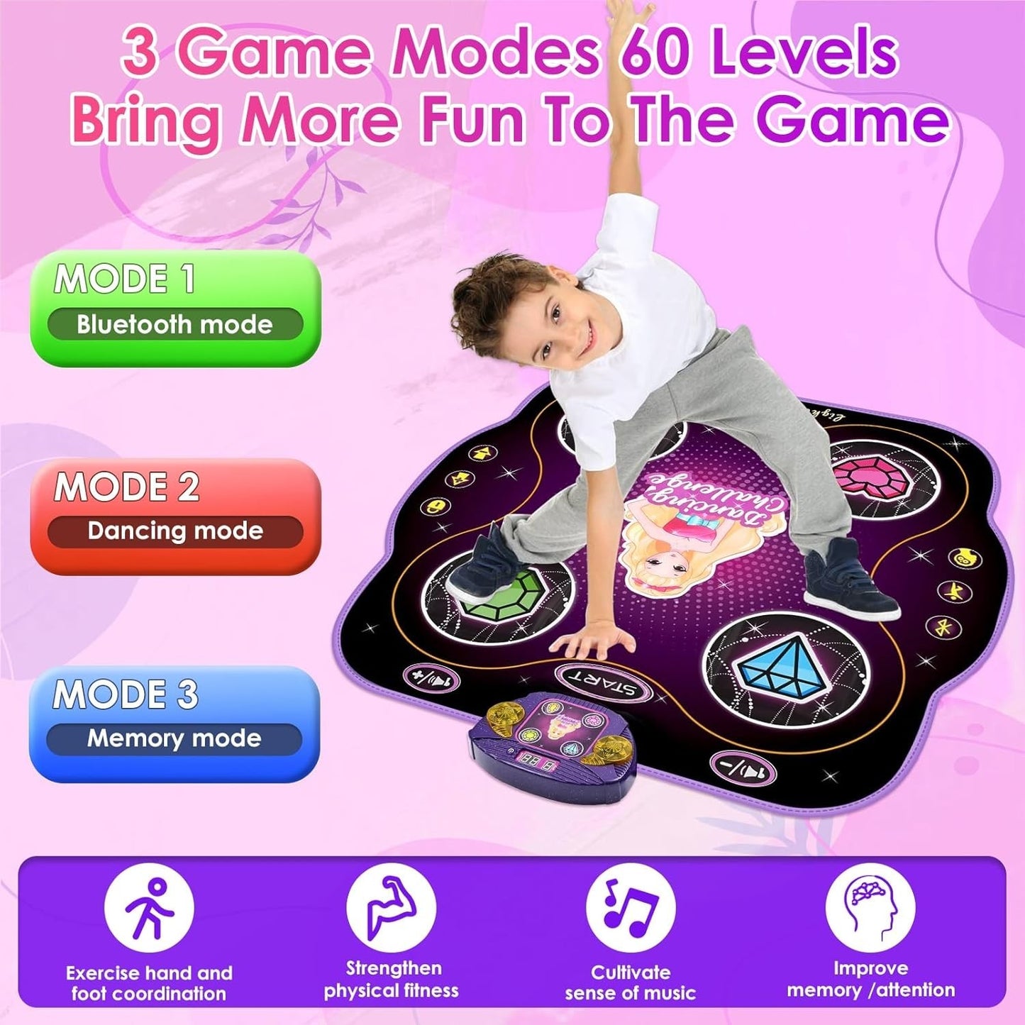 Dance Mat Toys For 3-12 Year Old Kids Electronic Dance Pad Children's Gift UK