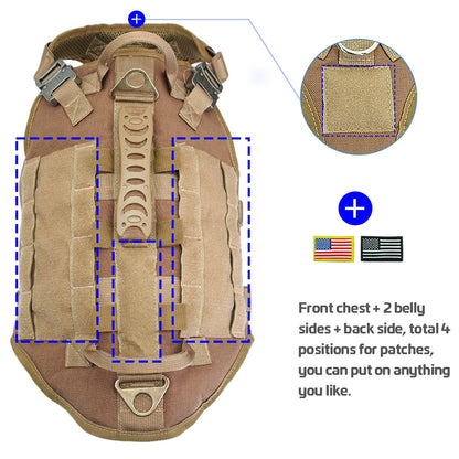 Tactical Dog Harness Military No Pull Pet Harness Vest