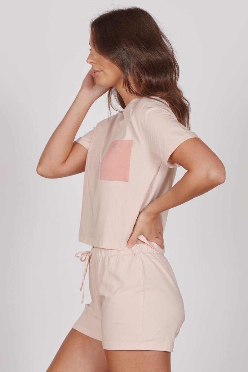 Jessie Pink Jersey Short Pyjama Set