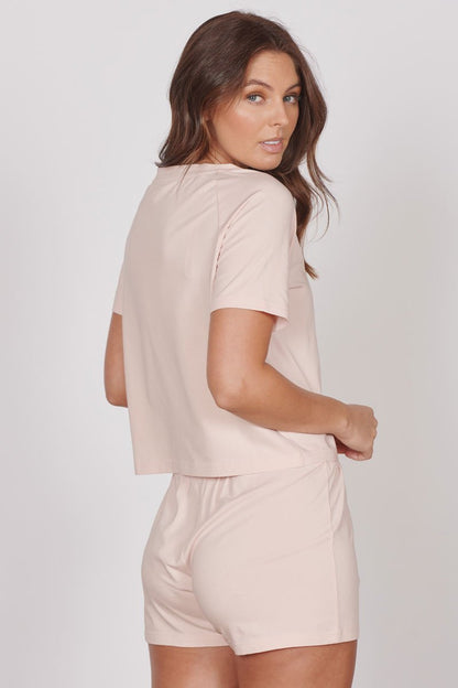 Jessie Pink Jersey Short Pyjama Set