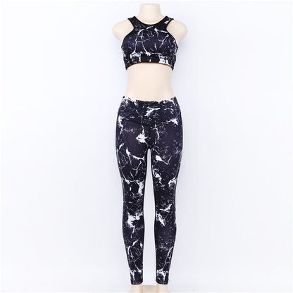 Sport Suit 3D Print Fitness Suit Leggings Breathable Yoga Set Sexy Running Workout Sportswear Tracksuit For Women Gym Clothing