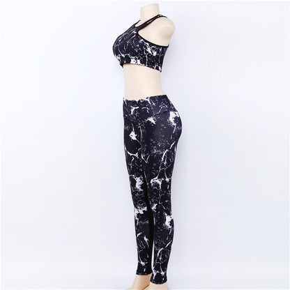 Sport Suit 3D Print Fitness Suit Leggings Breathable Yoga Set Sexy Running Workout Sportswear Tracksuit For Women Gym Clothing