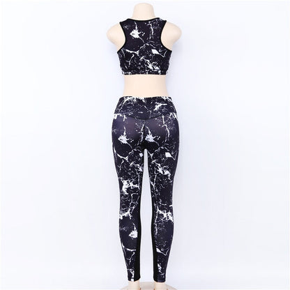 Sport Suit 3D Print Fitness Suit Leggings Breathable Yoga Set Sexy Running Workout Sportswear Tracksuit For Women Gym Clothing