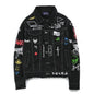 Hip Hop Fashion Printed Jeans Jacket Men  Autumn Winter Streetwear Denim Jackets Coats Cowboy Jacket Jaqueta masculina