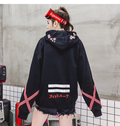Flower Animal Embroidery Pullover Hoodie Men Chinese Style Casual Hoodies Sweatshirts Fashion Hip Hop Streetwear