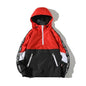 Spring Hip Hop Mens Hooded Windbreaker Jacket Patchwork Vintage Loose Track Hoodie Jacket Coats Streetwear Chaqueta hombre