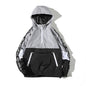 Spring Hip Hop Mens Hooded Windbreaker Jacket Patchwork Vintage Loose Track Hoodie Jacket Coats Streetwear Chaqueta hombre