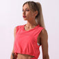 Sportswear Yoga Set Women GYM Clothing Solid Loose Tank Drawstring Crop Top Leggings Set Workout Running Fitness Tracksuit