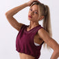 Sportswear Yoga Set Women GYM Clothing Solid Loose Tank Drawstring Crop Top Leggings Set Workout Running Fitness Tracksuit