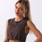 Sportswear Yoga Set Women GYM Clothing Solid Loose Tank Drawstring Crop Top Leggings Set Workout Running Fitness Tracksuit
