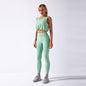 Sportswear Yoga Set Women GYM Clothing Solid Loose Tank Drawstring Crop Top Leggings Set Workout Running Fitness Tracksuit