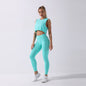 Sportswear Yoga Set Women GYM Clothing Solid Loose Tank Drawstring Crop Top Leggings Set Workout Running Fitness Tracksuit