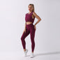 Sportswear Yoga Set Women GYM Clothing Solid Loose Tank Drawstring Crop Top Leggings Set Workout Running Fitness Tracksuit