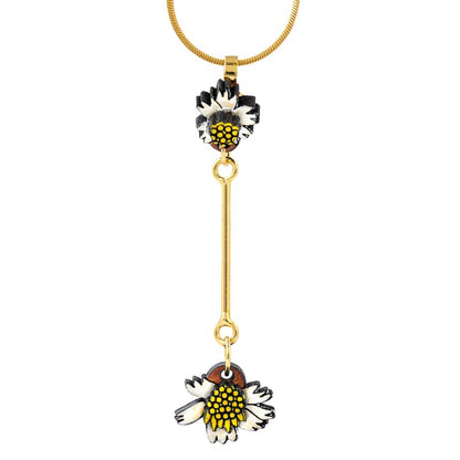 Pilosa Floral Reclaimed Wood Necklace-1